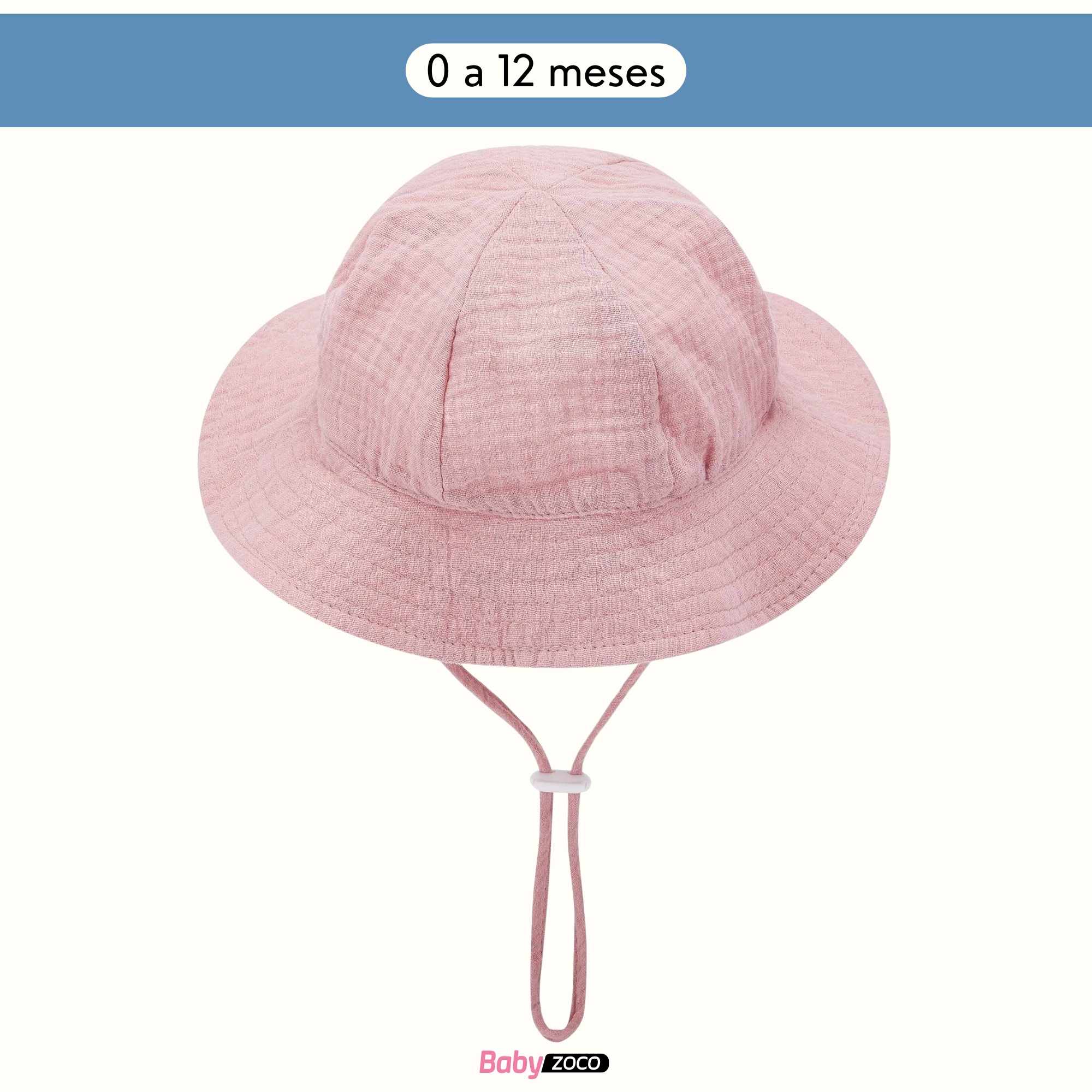 Sombrero de playa para bebe diseño clásico rosa - imagen 6