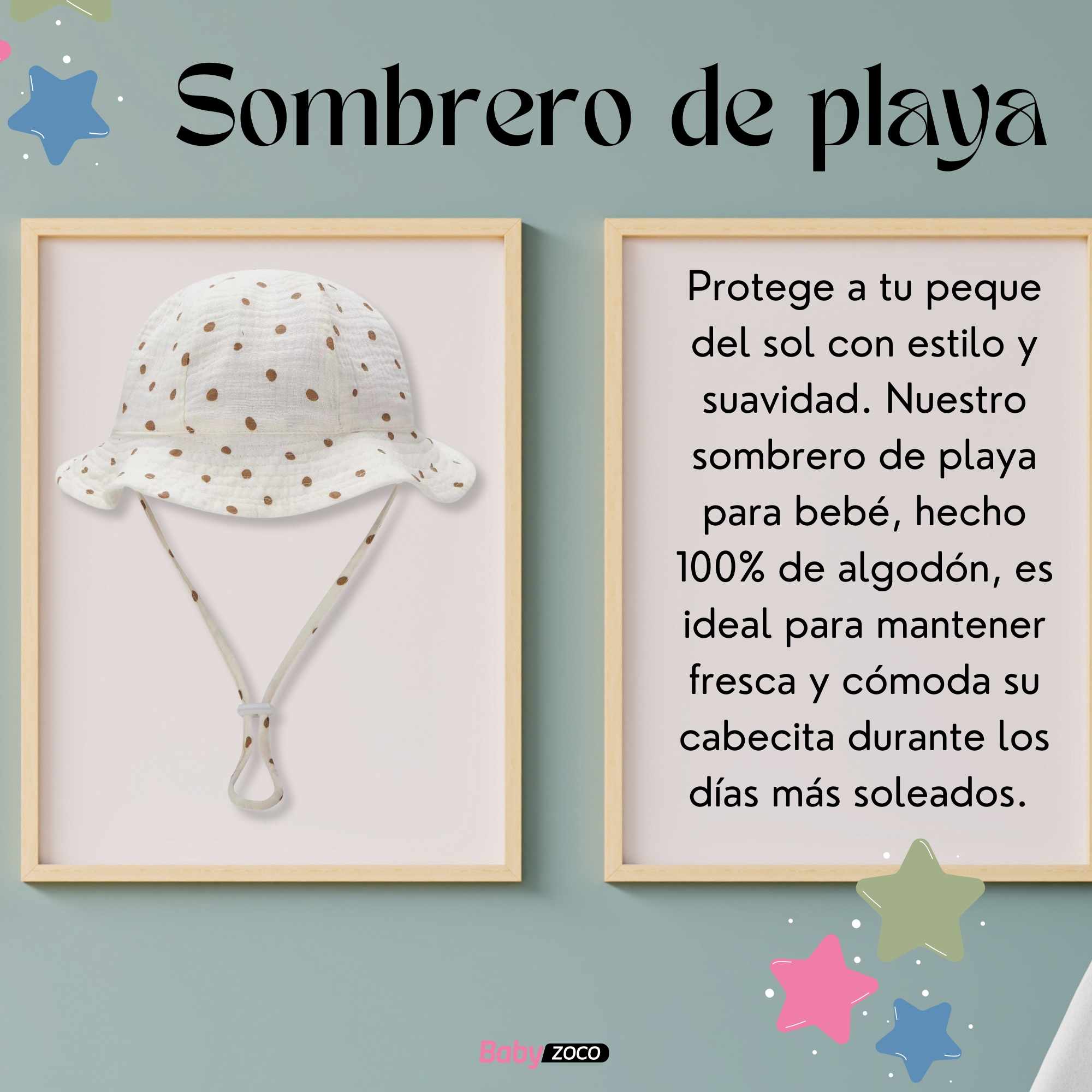 Sombrero de playa para bebe diseño puntos - imagen 2