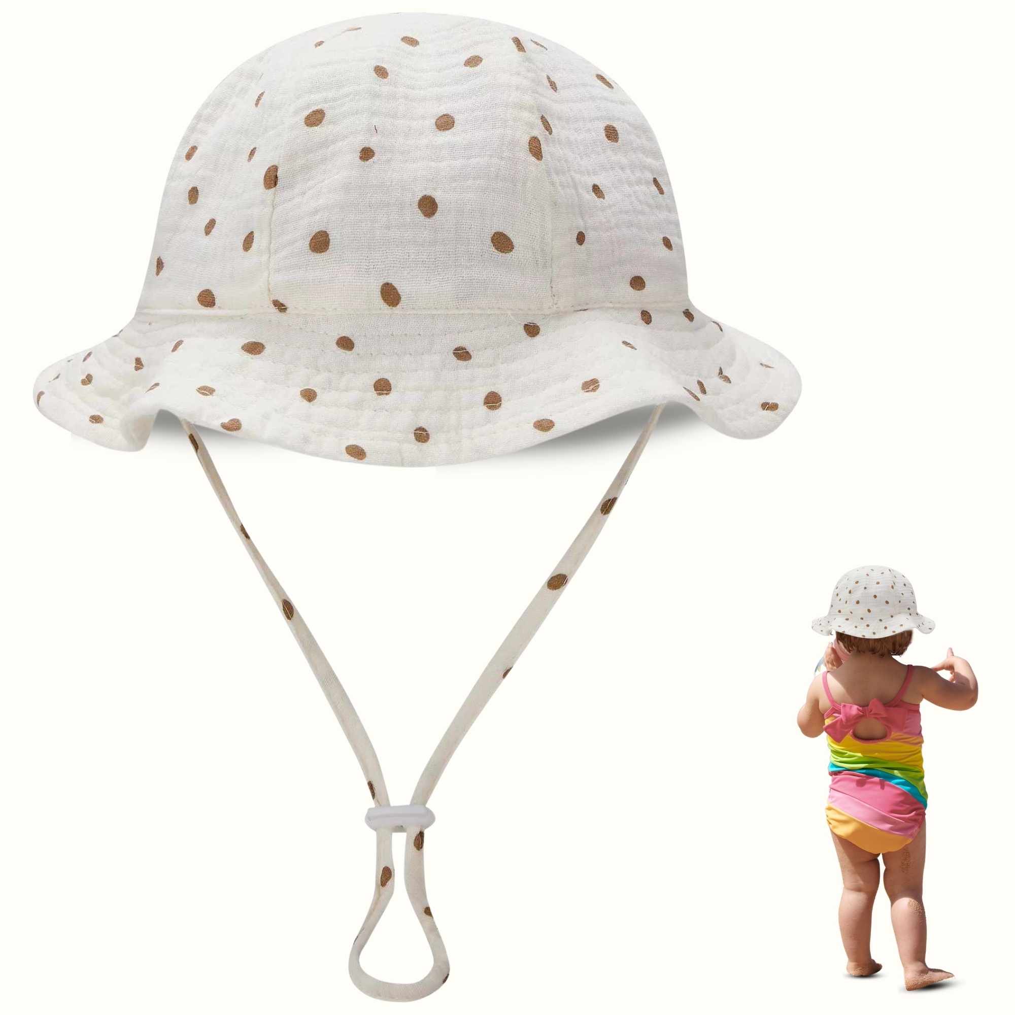 Sombrero de playa para bebe diseño puntos