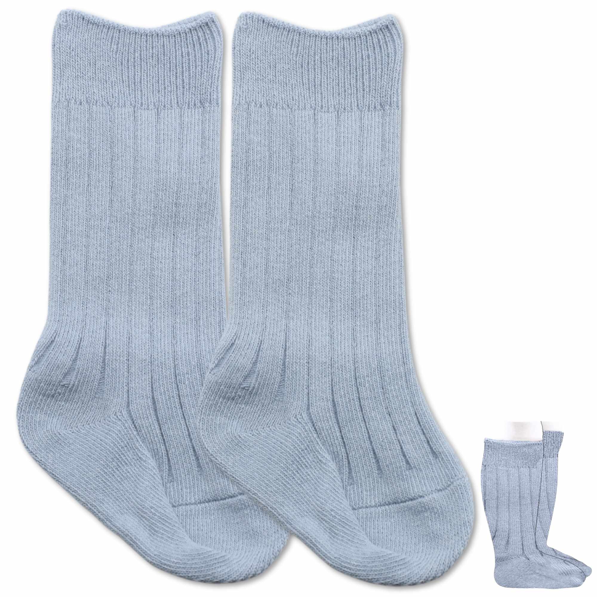 Calcetines Largos de Algodón para bebe 0 a 12 Meses Azul