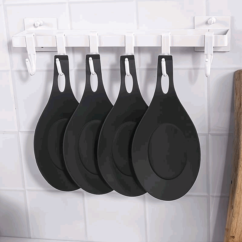 Soporte reposa cuchara silicona para cocina negro - imagen 3