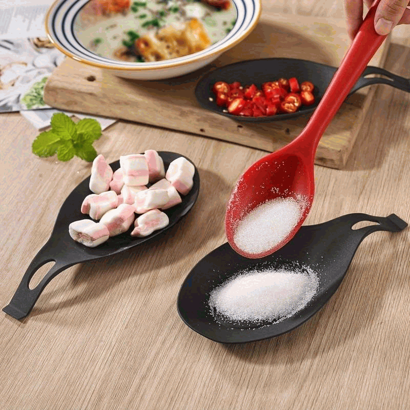 Soporte reposa cuchara silicona para cocina negro - imagen 5