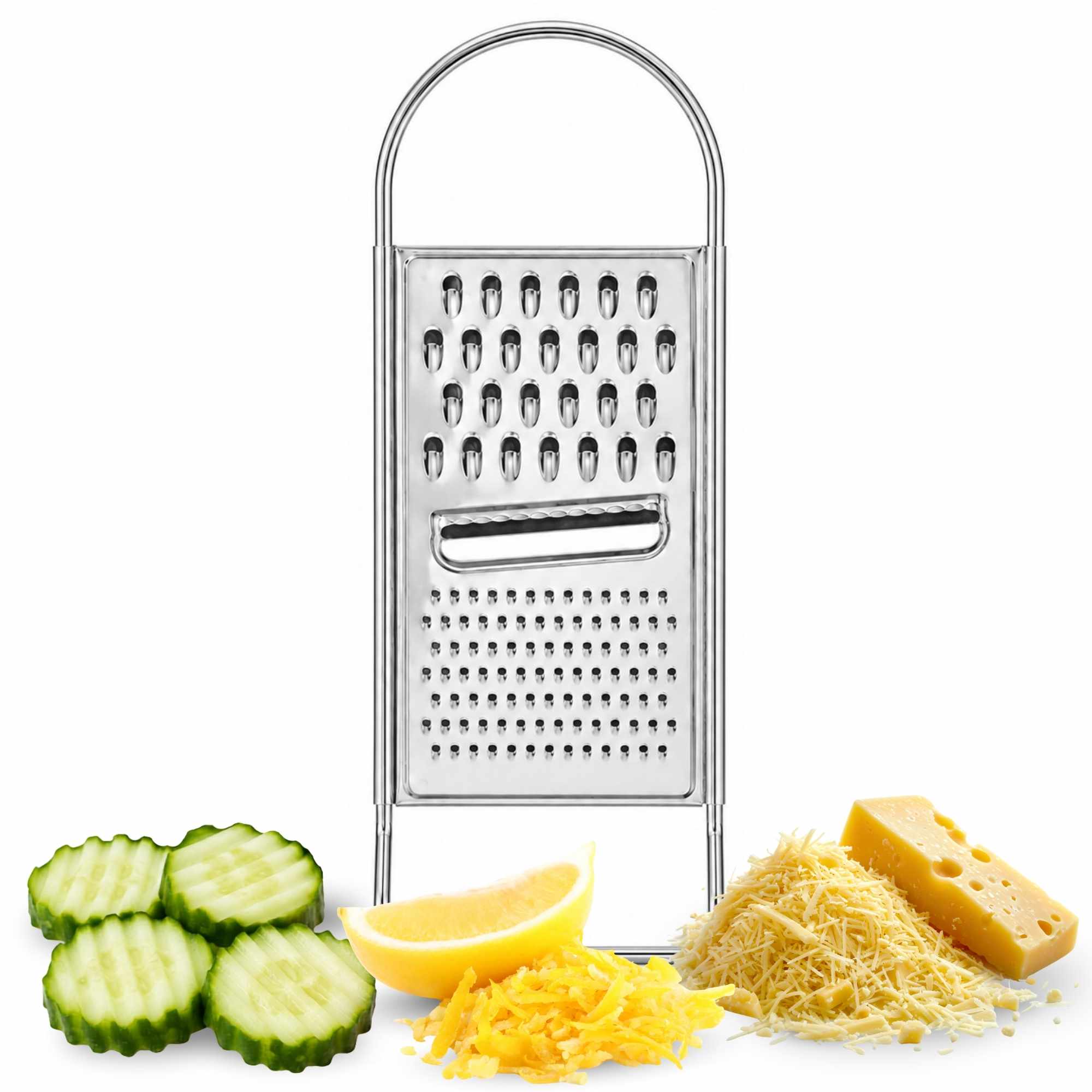 Rallador Plano De Cocina 3 en 1 de Acero Inoxidable - imagen 1