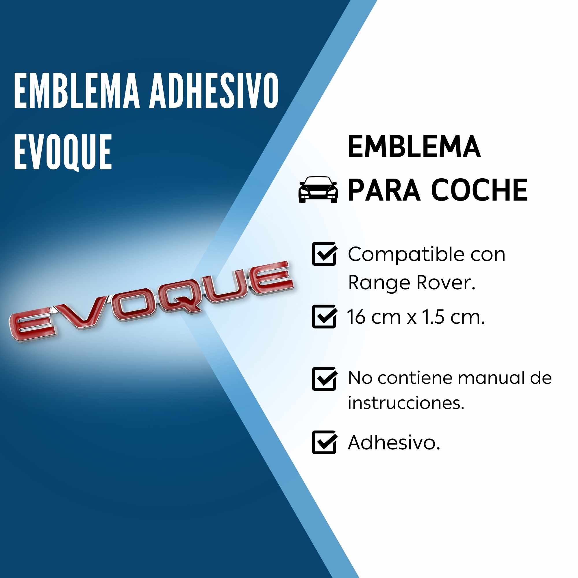 Emblema adhesivo Evoque compatible con Range Rover Rojo - imagen 2