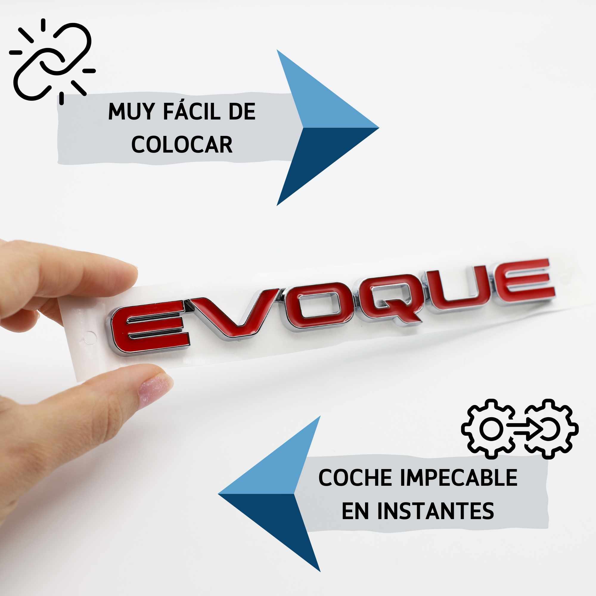 Emblema adhesivo Evoque compatible con Range Rover Rojo - imagen 3