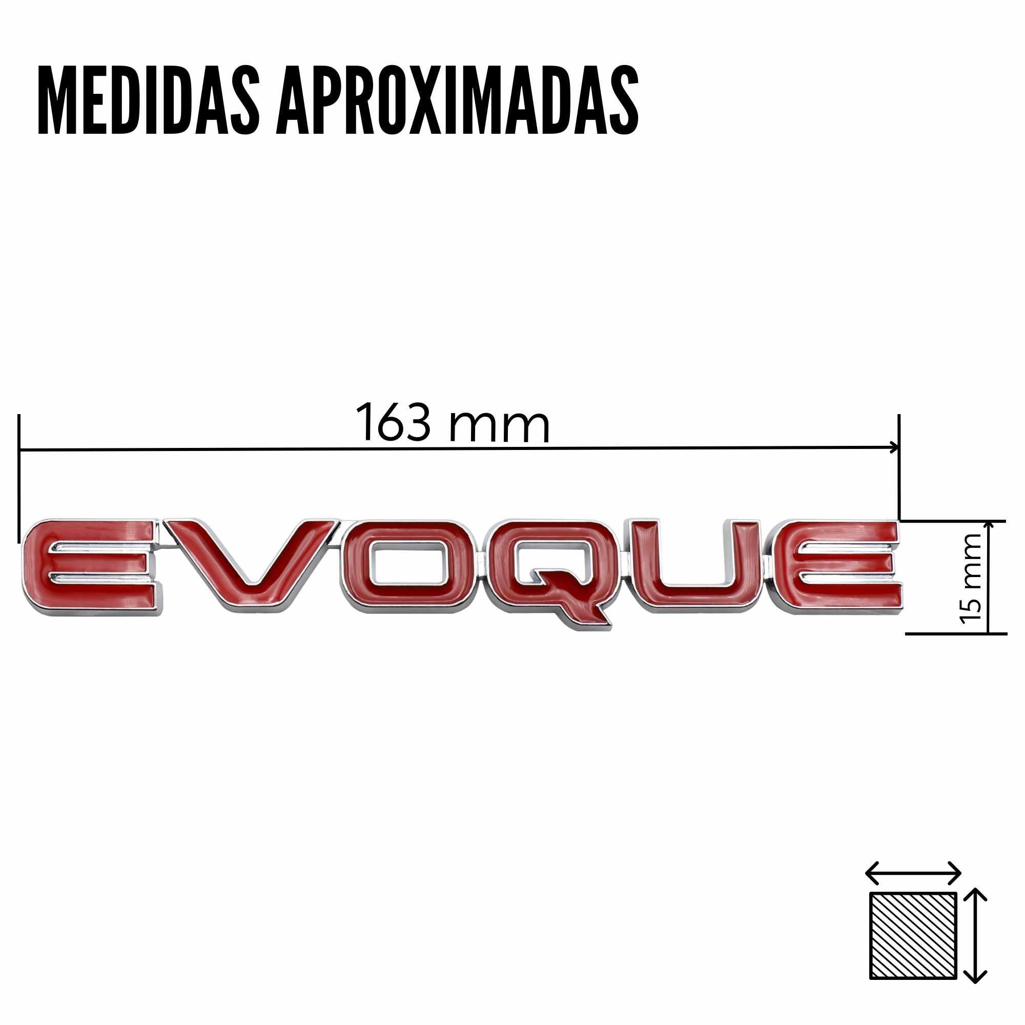 Emblema adhesivo Evoque compatible con Range Rover Rojo - imagen 5