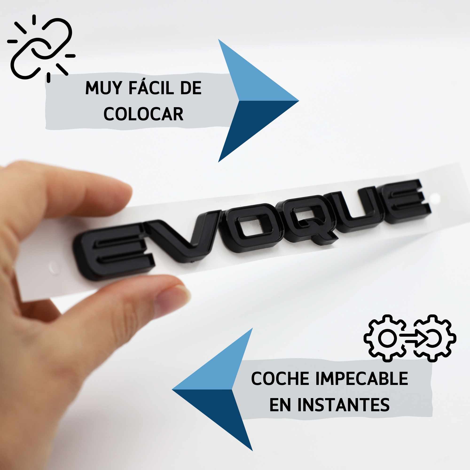 Emblema adhesivo Evoque compatible con Range Rover Negro - imagen 4