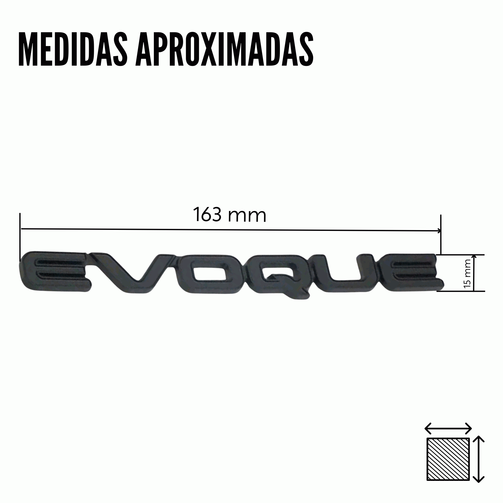 Emblema adhesivo Evoque compatible con Range Rover Negro - imagen 3