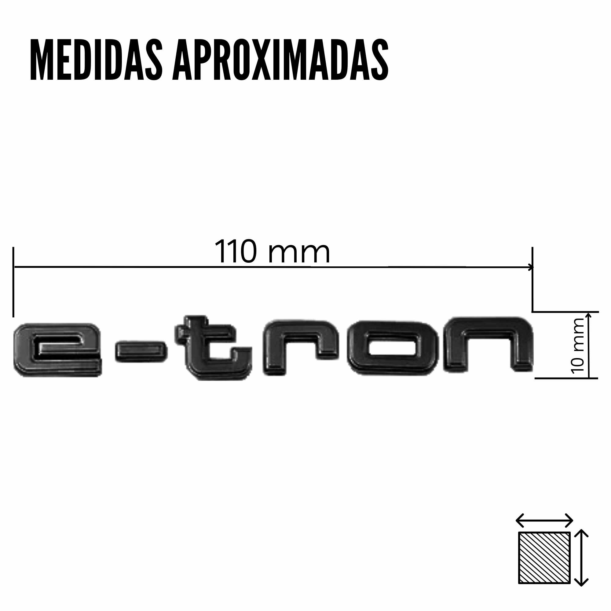 Emblema adhesivo E-Tron compatible con Audi Negro mate - imagen 5