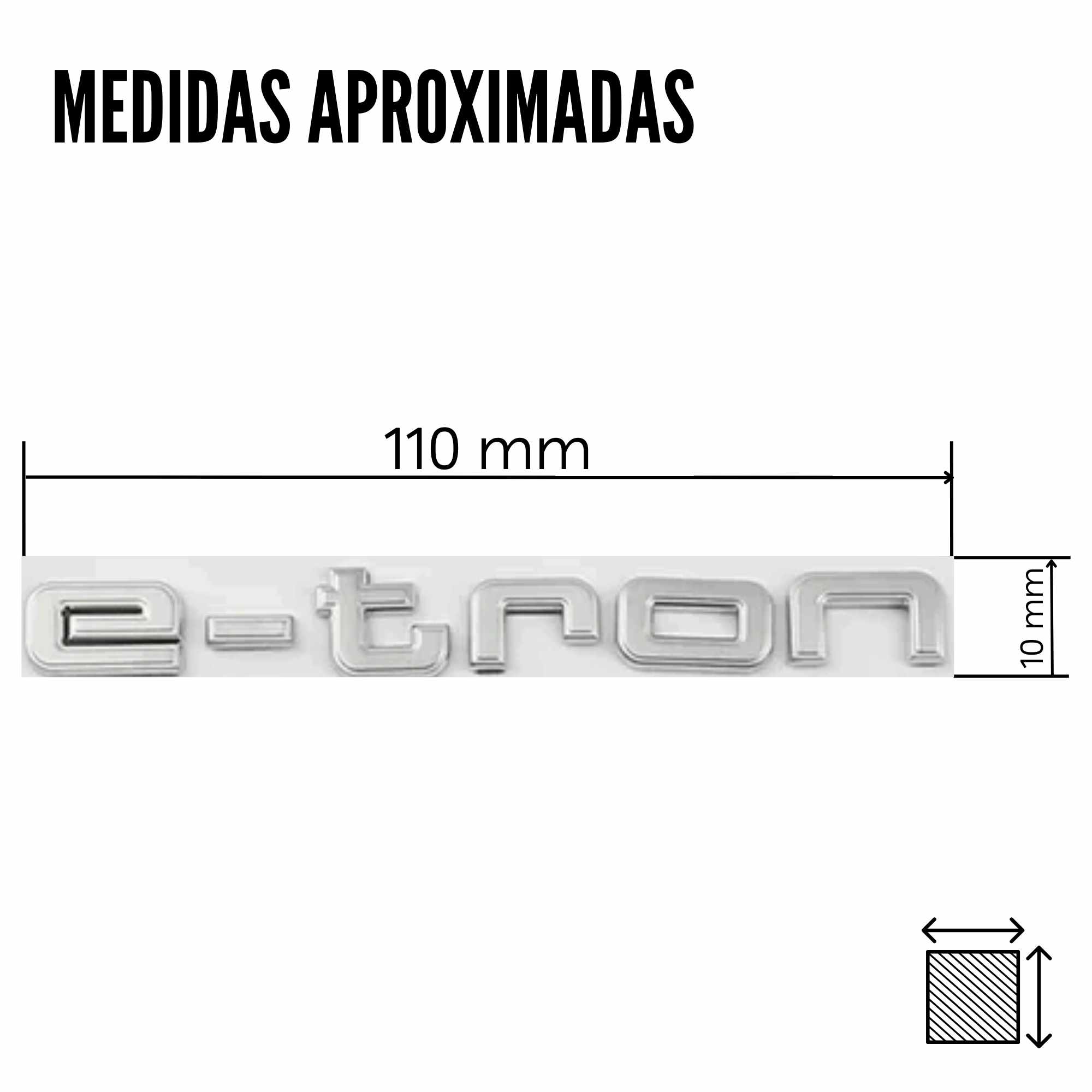 Emblema adhesivo E-Tron compatible con Audi Plateado brillo - imagen 5