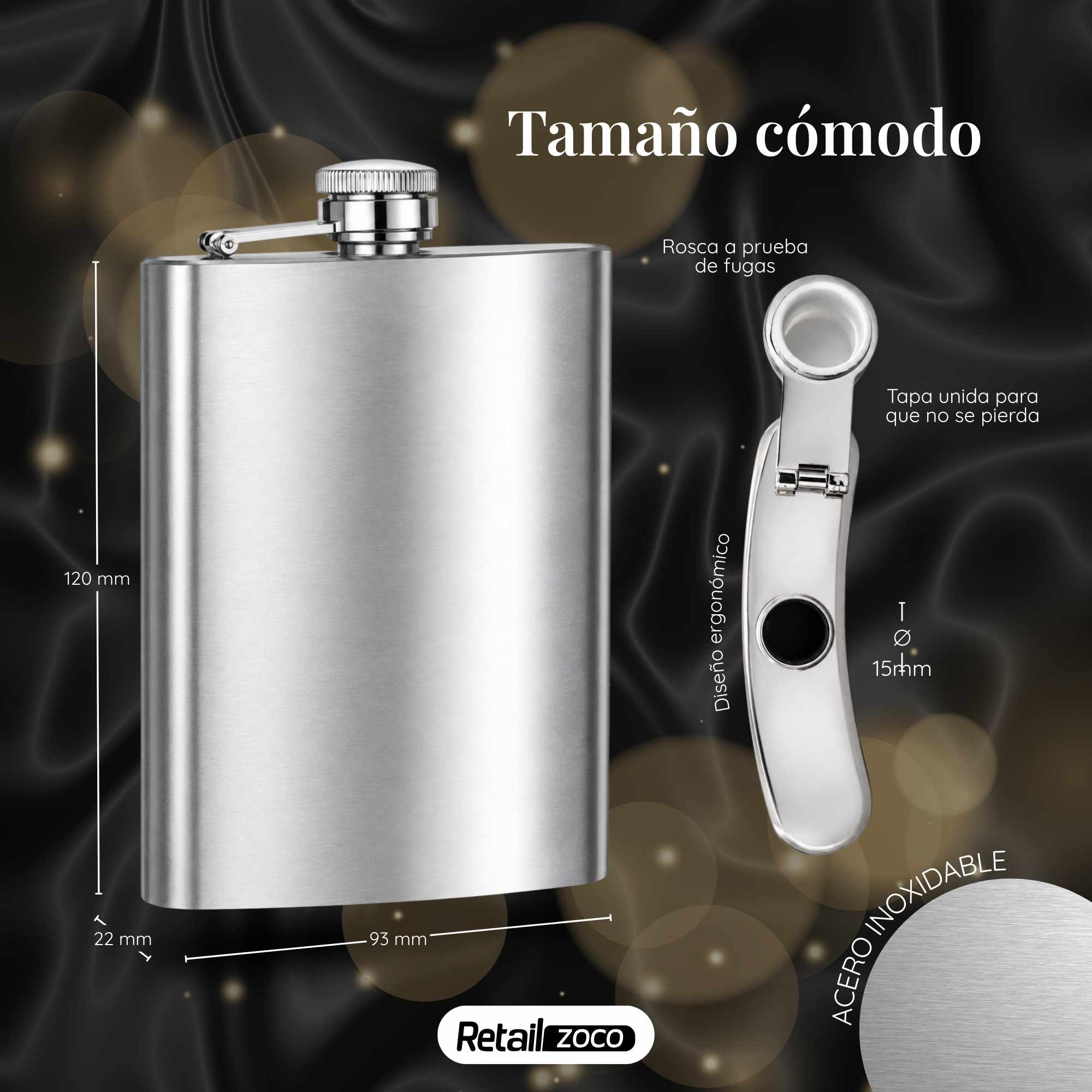 Petaca acero inoxidable 240 ml - imagen 4