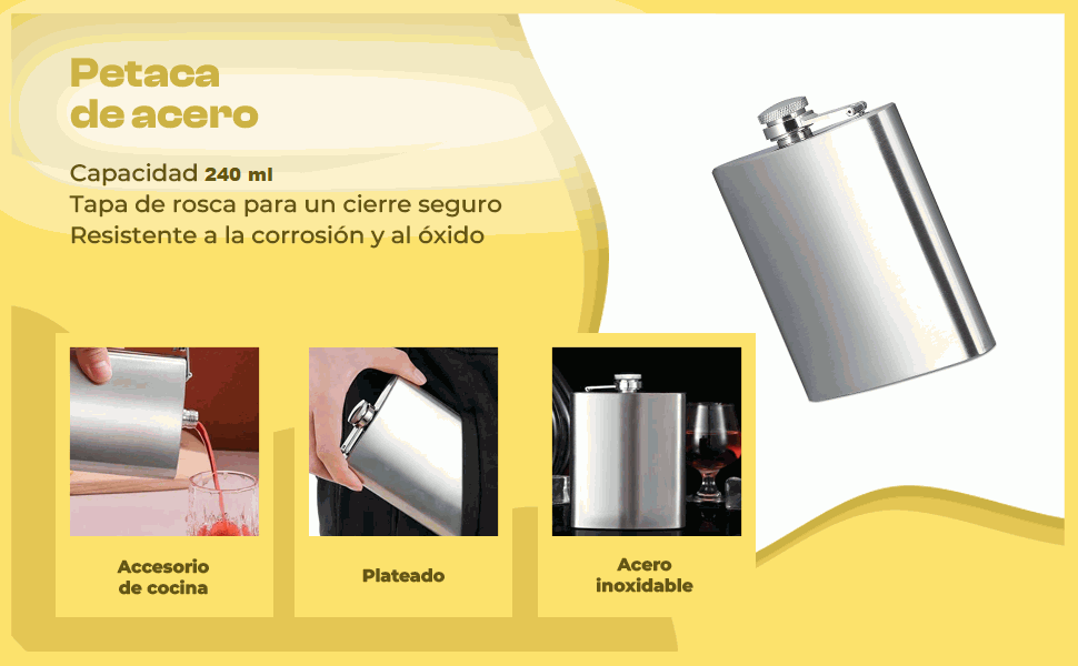 Banner - Petaca acero inoxidable 240 ml
