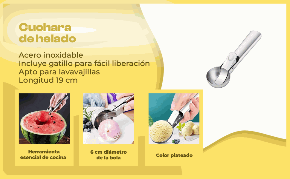 Banner - Cuchara Para Helado De Acero Inoxidable 5 cm