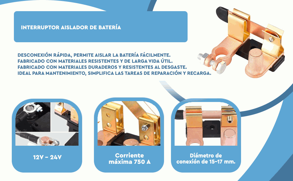 Banner - Interruptor aislador de batería 12V 24V