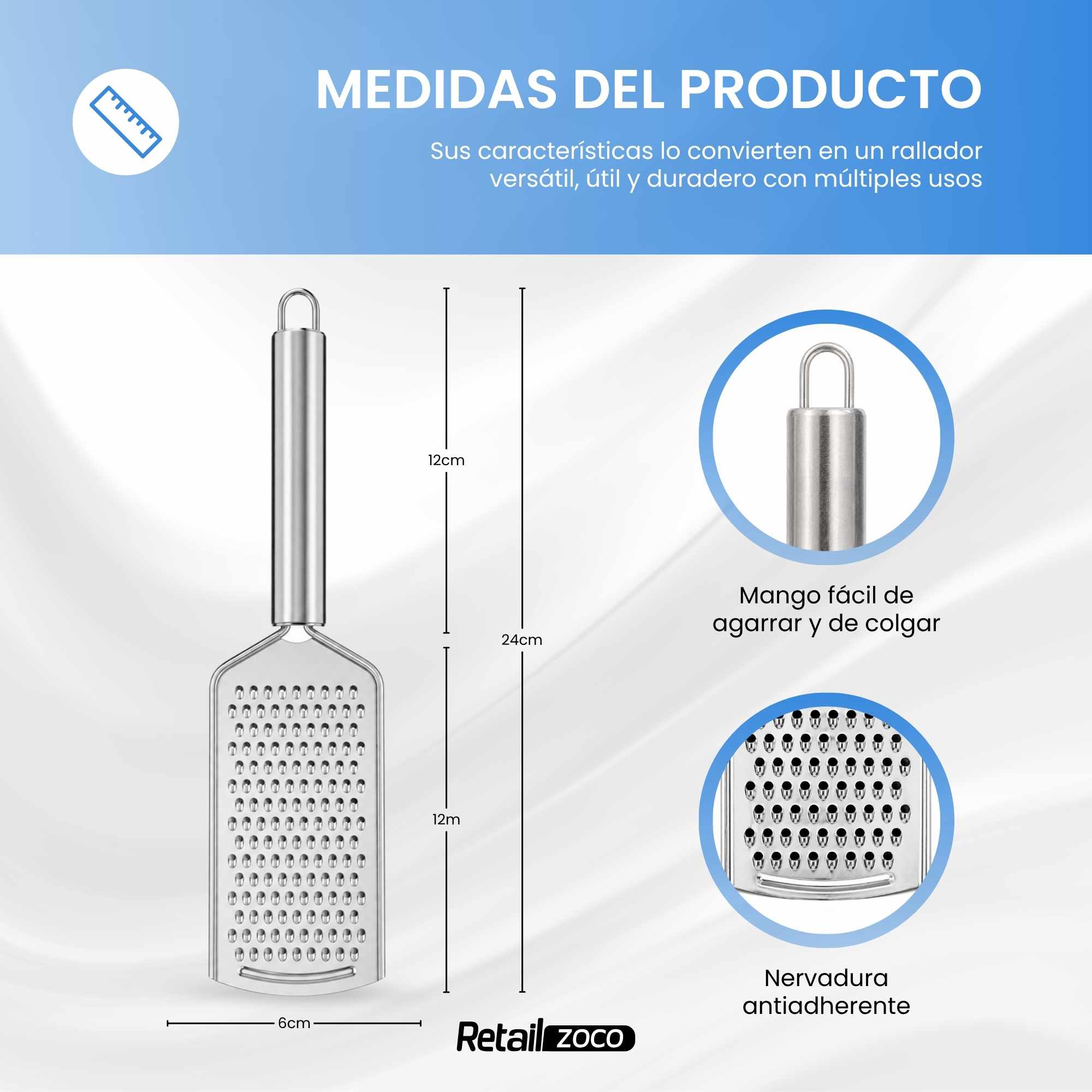 Rallador manual cocina de acero inoxidable tipo 1 - imagen 5