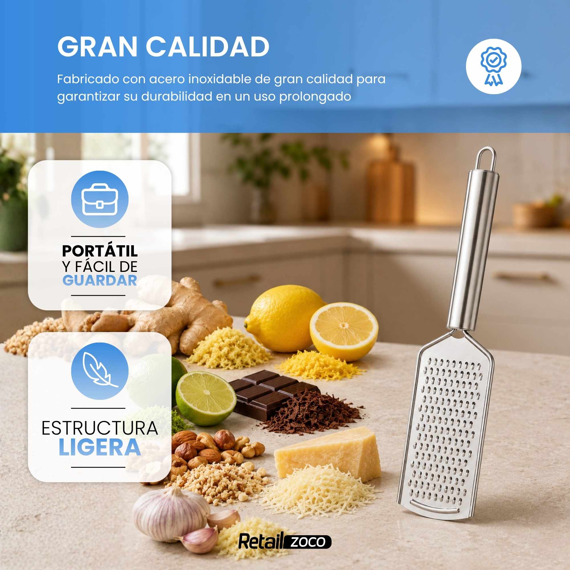 Rallador manual cocina de acero inoxidable tipo 1 - imagen 6