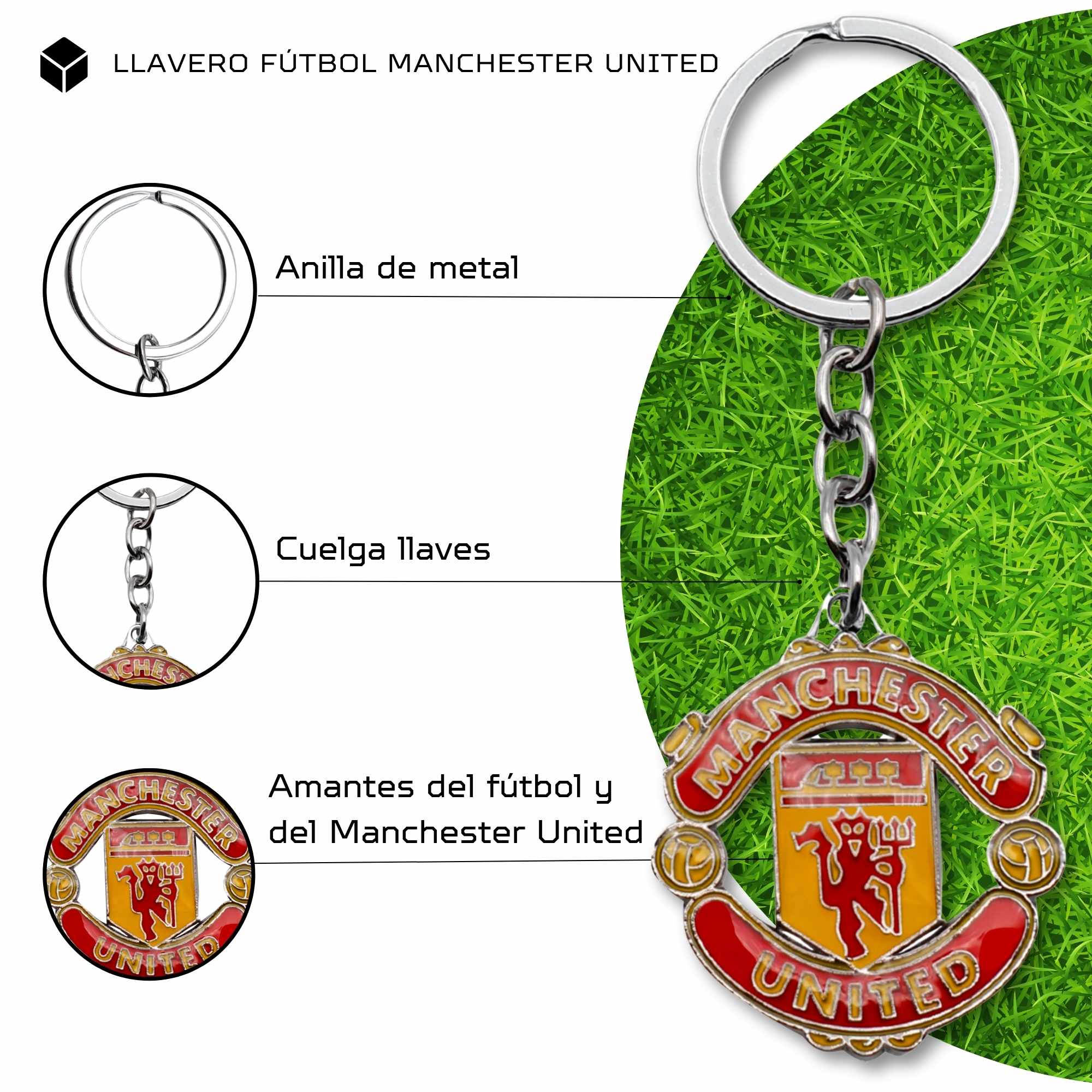 Llavero metálico Manchester United Football Club color - imagen 3