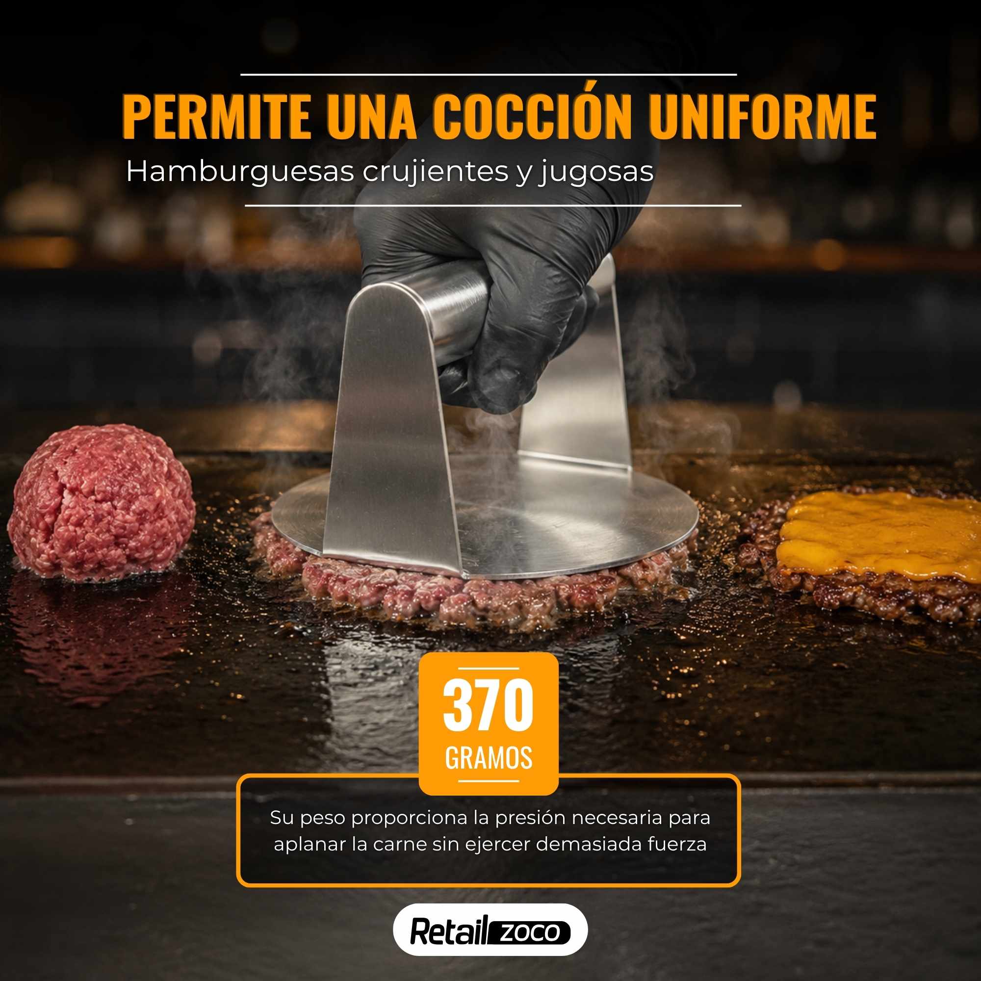 Prensa para Smash Burger Acero inoxidable - imagen 5
