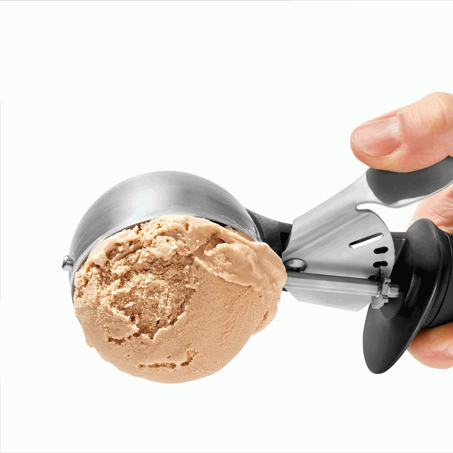 Cuchara para helado con gatillo de acero inoxidable 6 cm - imagen 2