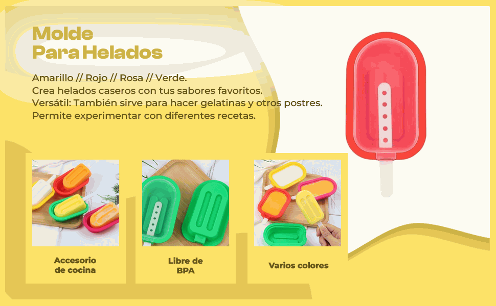 Banner - Molde Para Helados Silicona 10.5 cm apilable Verde