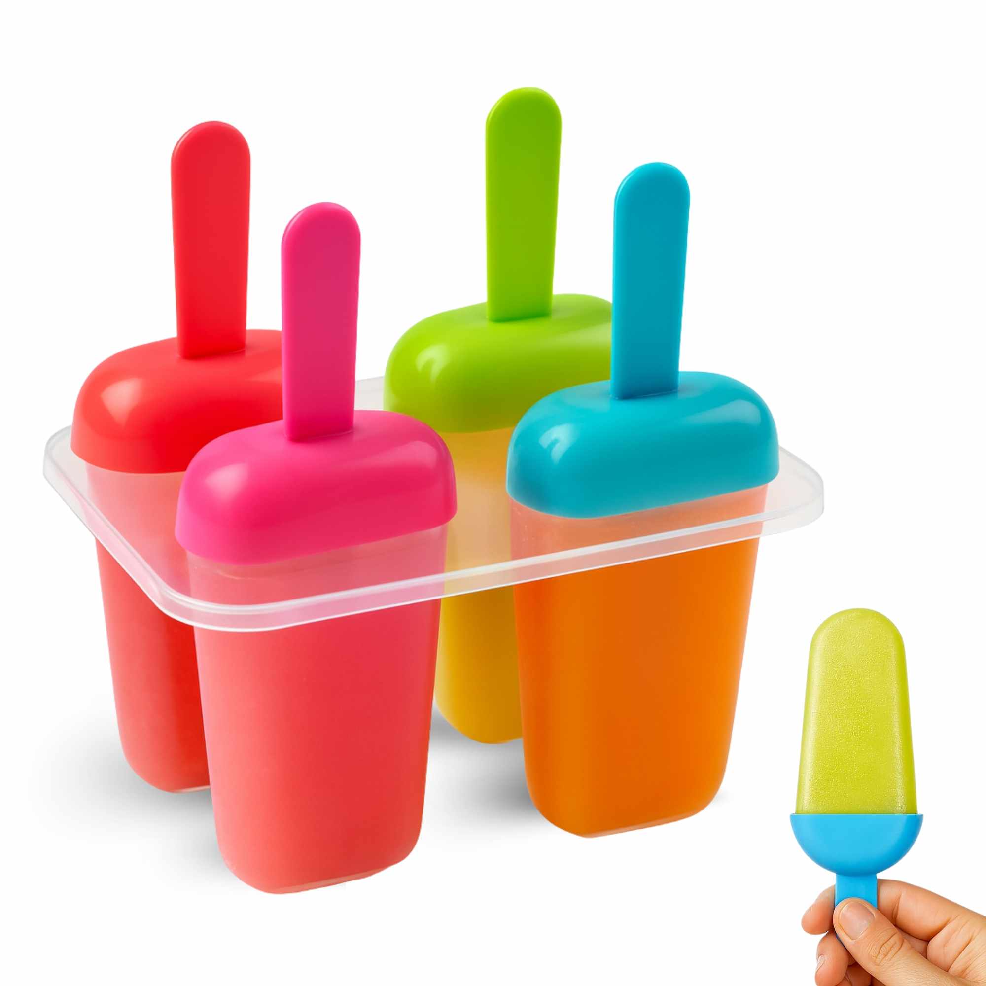 Molde Para 4 Helados Silicona incluye 50 palos