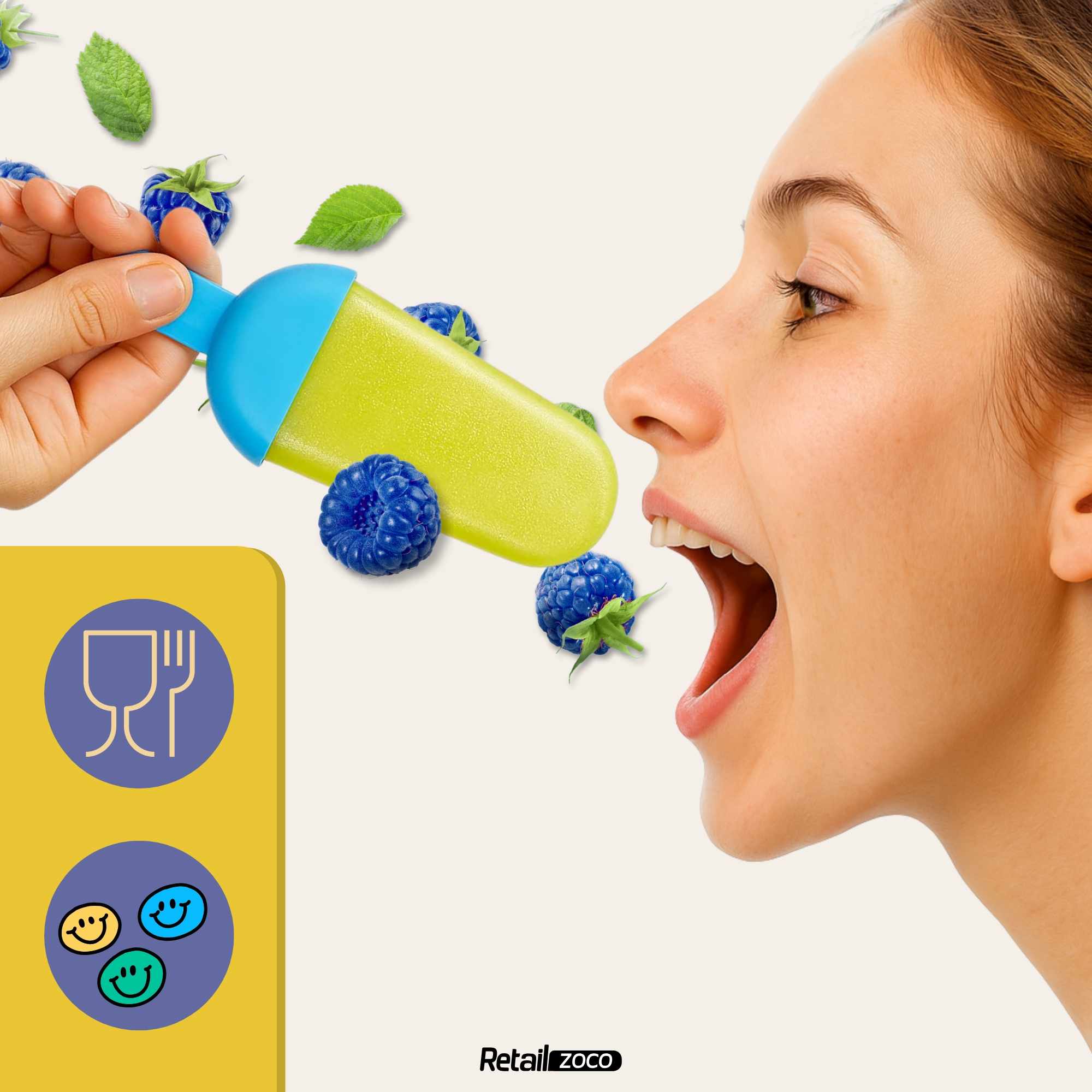 Molde Para 4 Helados Silicona incluye 50 palos - imagen 4