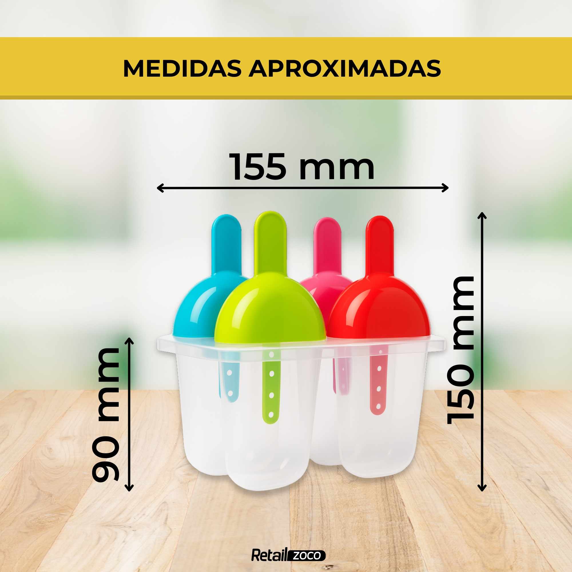 Molde Para 4 Helados Silicona incluye 50 palos - imagen 6