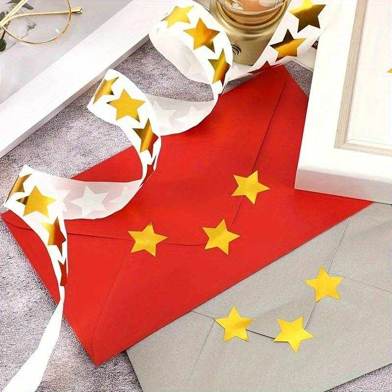Rollo pegatinas de estrellas doradas 2.5 cm 500 unidades - imagen 3