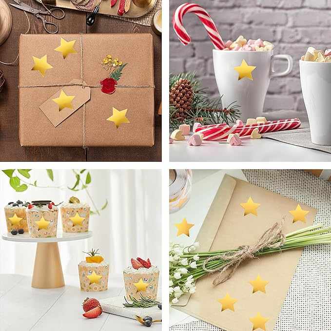 Rollo pegatinas de estrellas doradas 2.5 cm 500 unidades - imagen 5