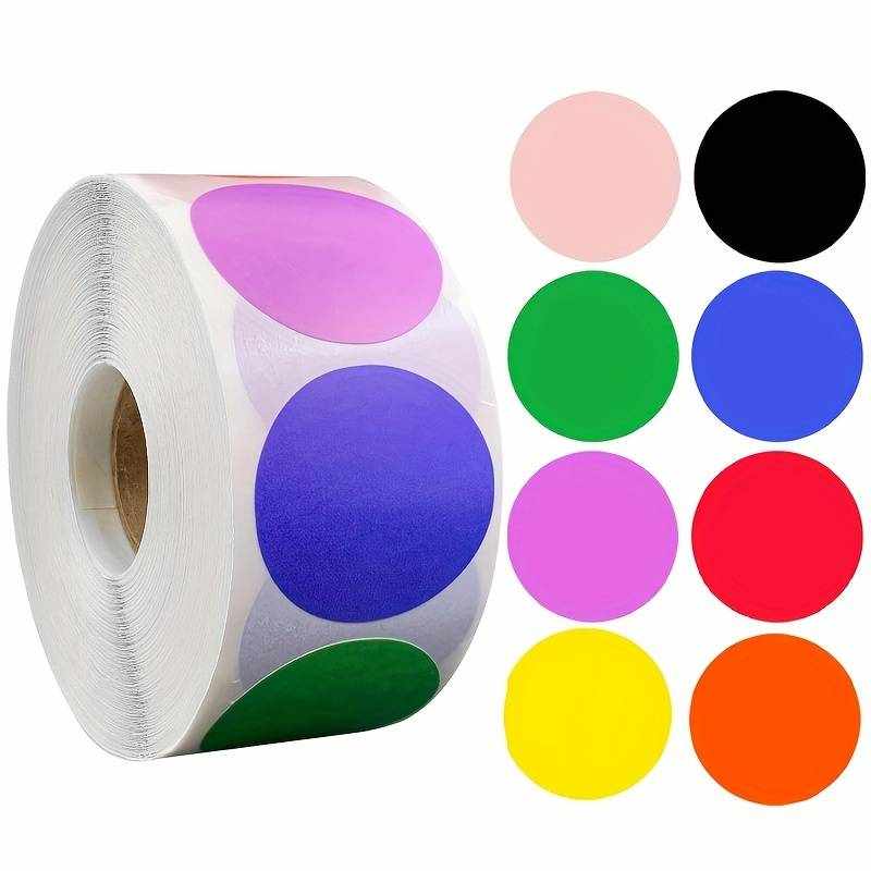 Rollo Pegatinas De Circulos 2.5 Cm 500 Unidades