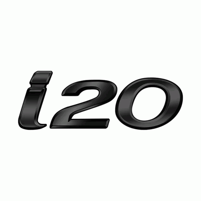 Emblema adhesivo metálico i20 Compatible Con Hyundai Negro brillo