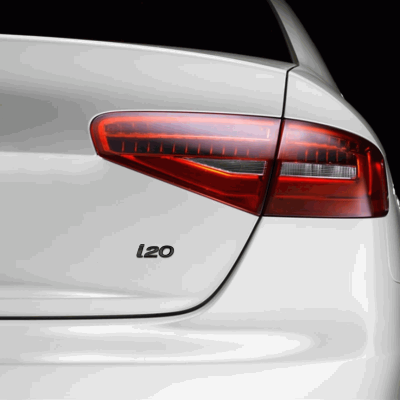 Emblema adhesivo metálico i20 Compatible Con Hyundai Negro brillo - imagen 2