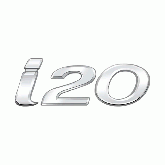 Emblema adhesivo metálico i20 Compatible Con Hyundai Plateado brillo