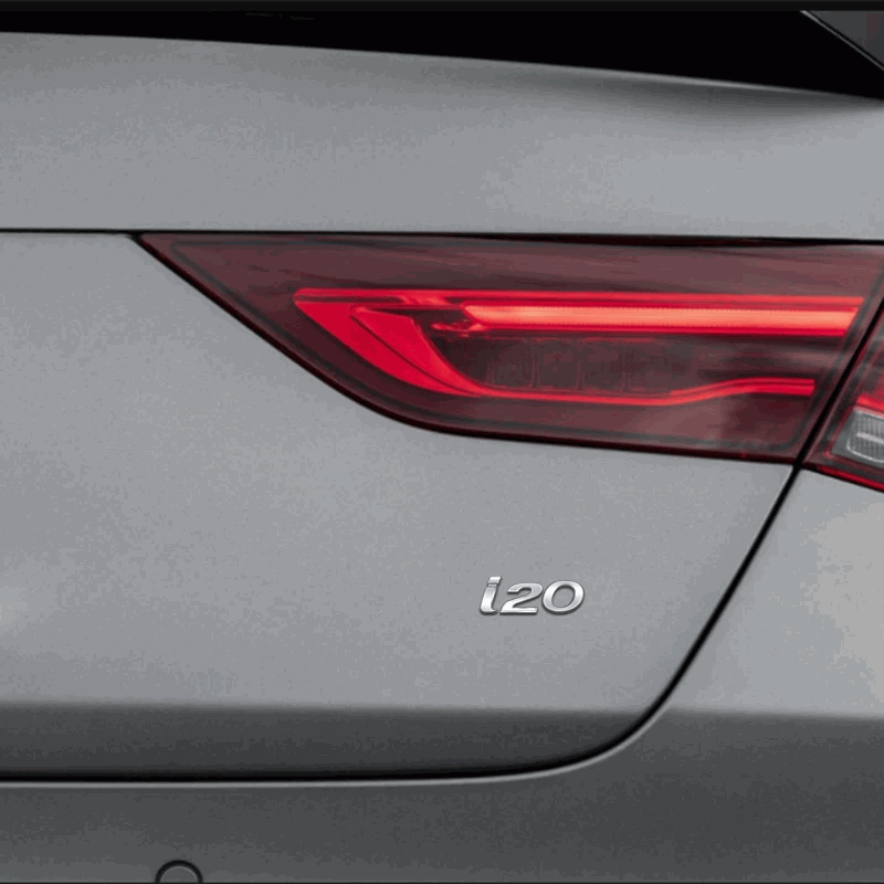 Emblema adhesivo metálico i20 Compatible Con Hyundai Plateado brillo - imagen 2