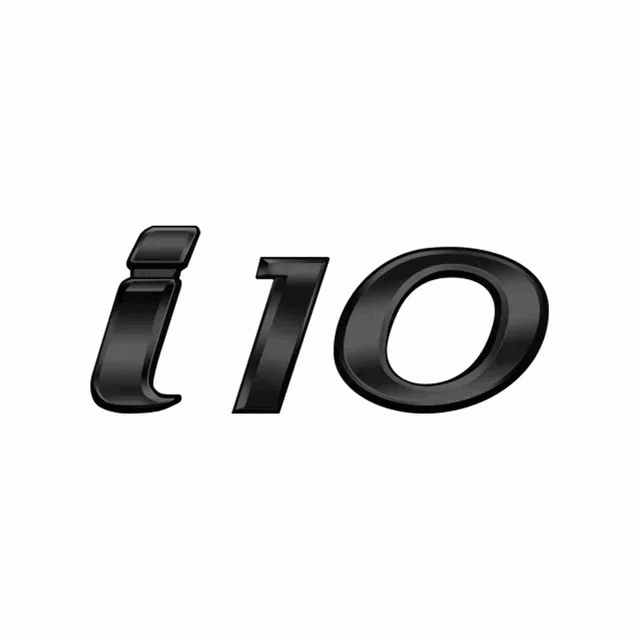 Emblema adhesivo metálico i10 Compatible Con Hyundai Negro brillo