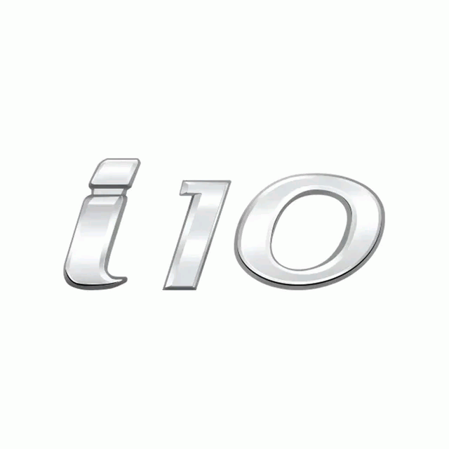 Emblema adhesivo metálico i10 Compatible Con Hyundai Plateado brillo