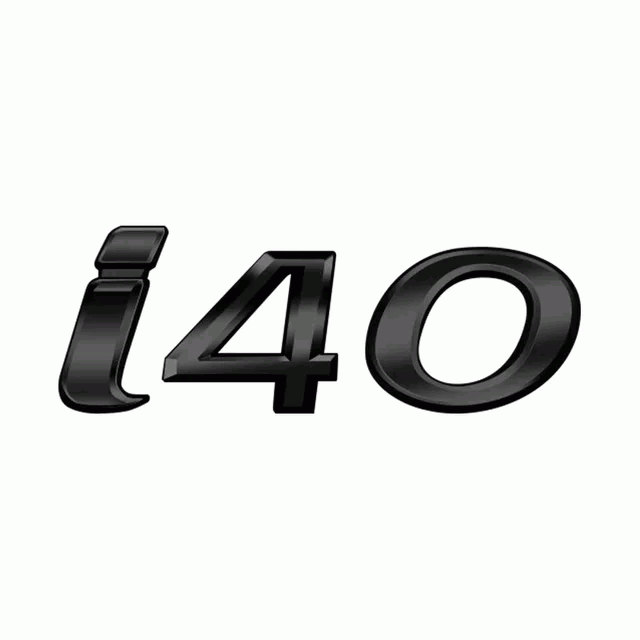 Emblema adhesivo metálico i40 Compatible Con Hyundai Negro brillo
