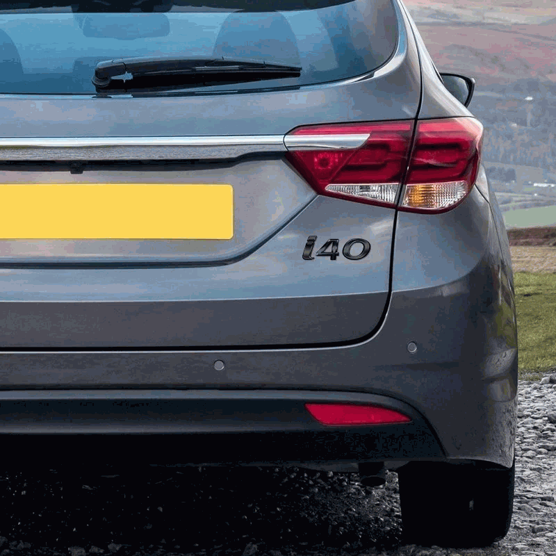 Emblema adhesivo metálico i40 Compatible Con Hyundai Negro brillo - imagen 2