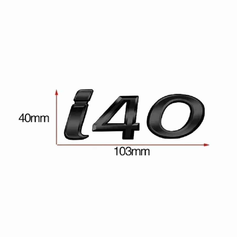 Emblema adhesivo metálico i40 Compatible Con Hyundai Negro brillo - imagen 3
