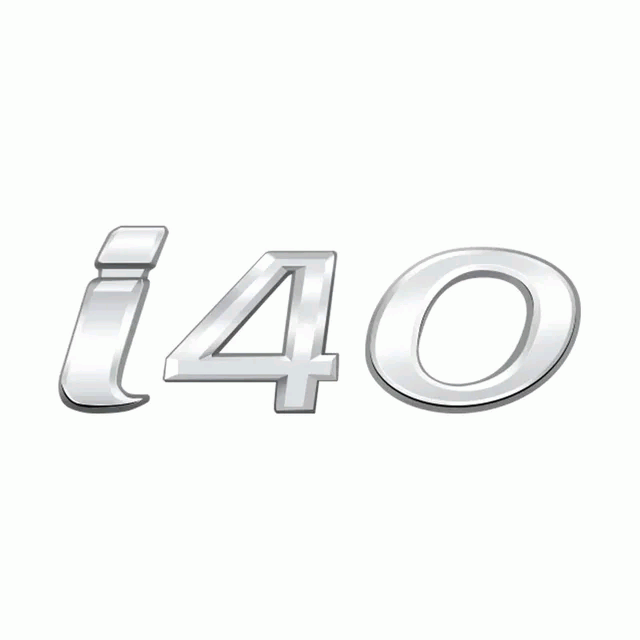 Emblema adhesivo metálico i40 Compatible Con Hyundai Plateado brillo