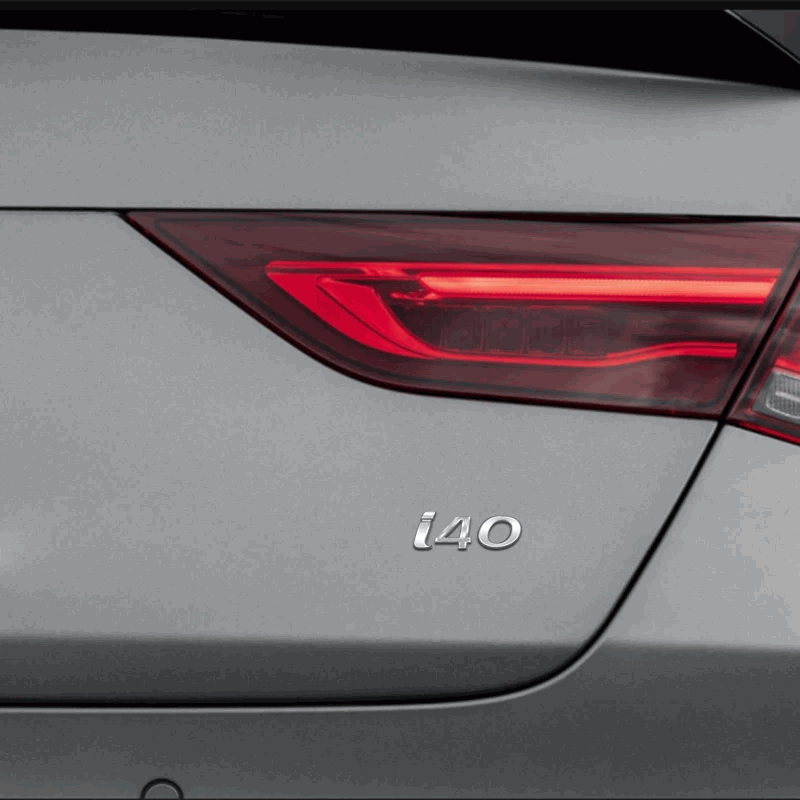 Emblema adhesivo metálico i40 Compatible Con Hyundai Plateado brillo - imagen 2
