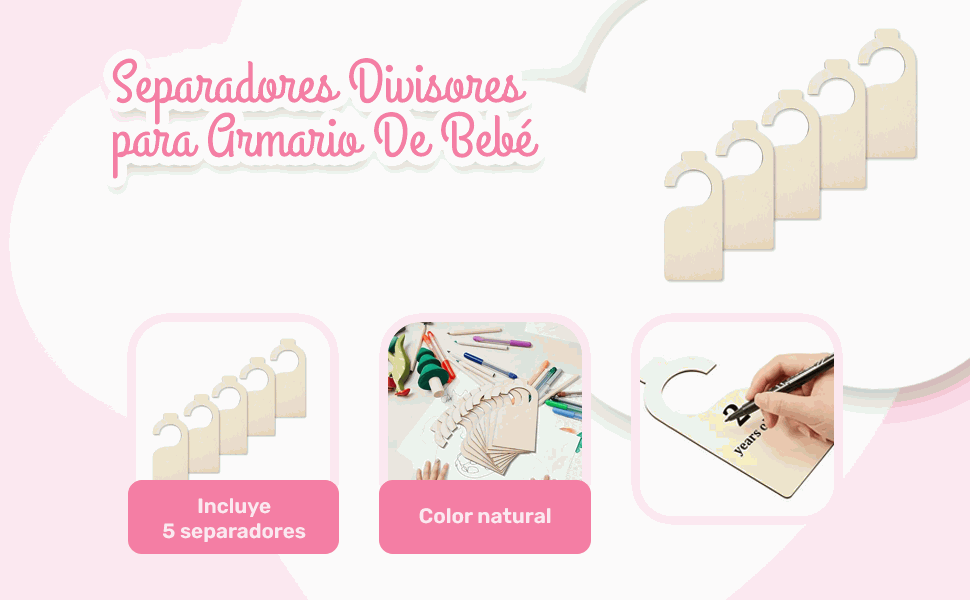 Banner - Separadores Divisores para armario de bebe hasta 24 meses natural