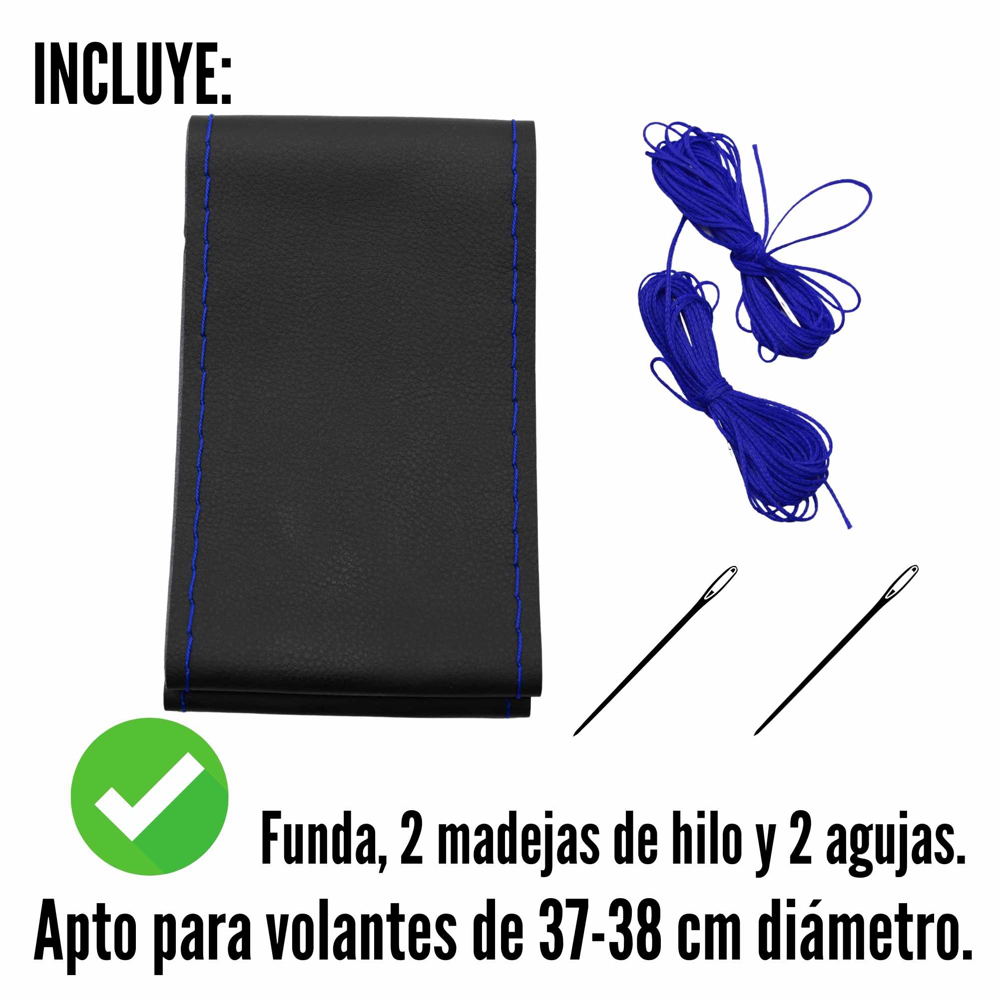 Funda para volante lisa con Agujas e hilo azul - imagen 6