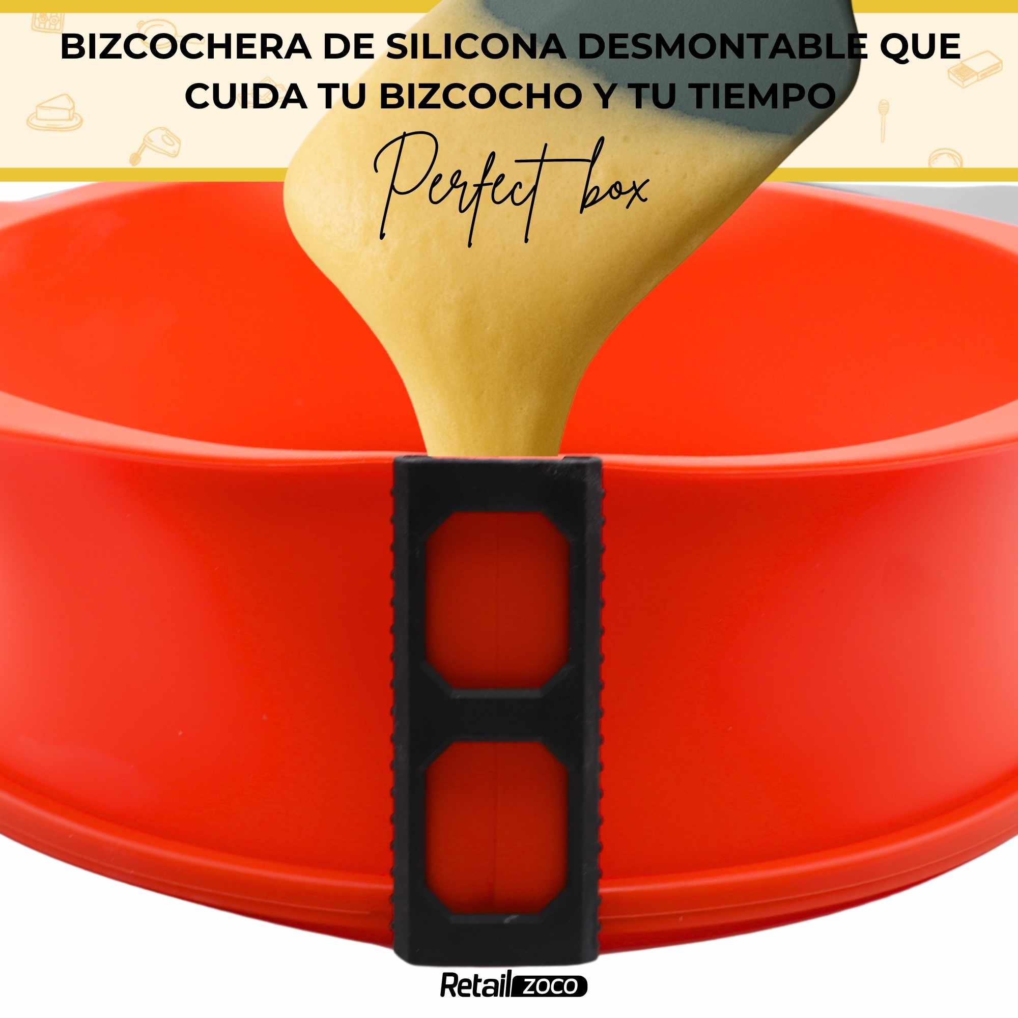 Molde Desmontable de Silicona para Bizcochos rojo 22 cm - imagen 4