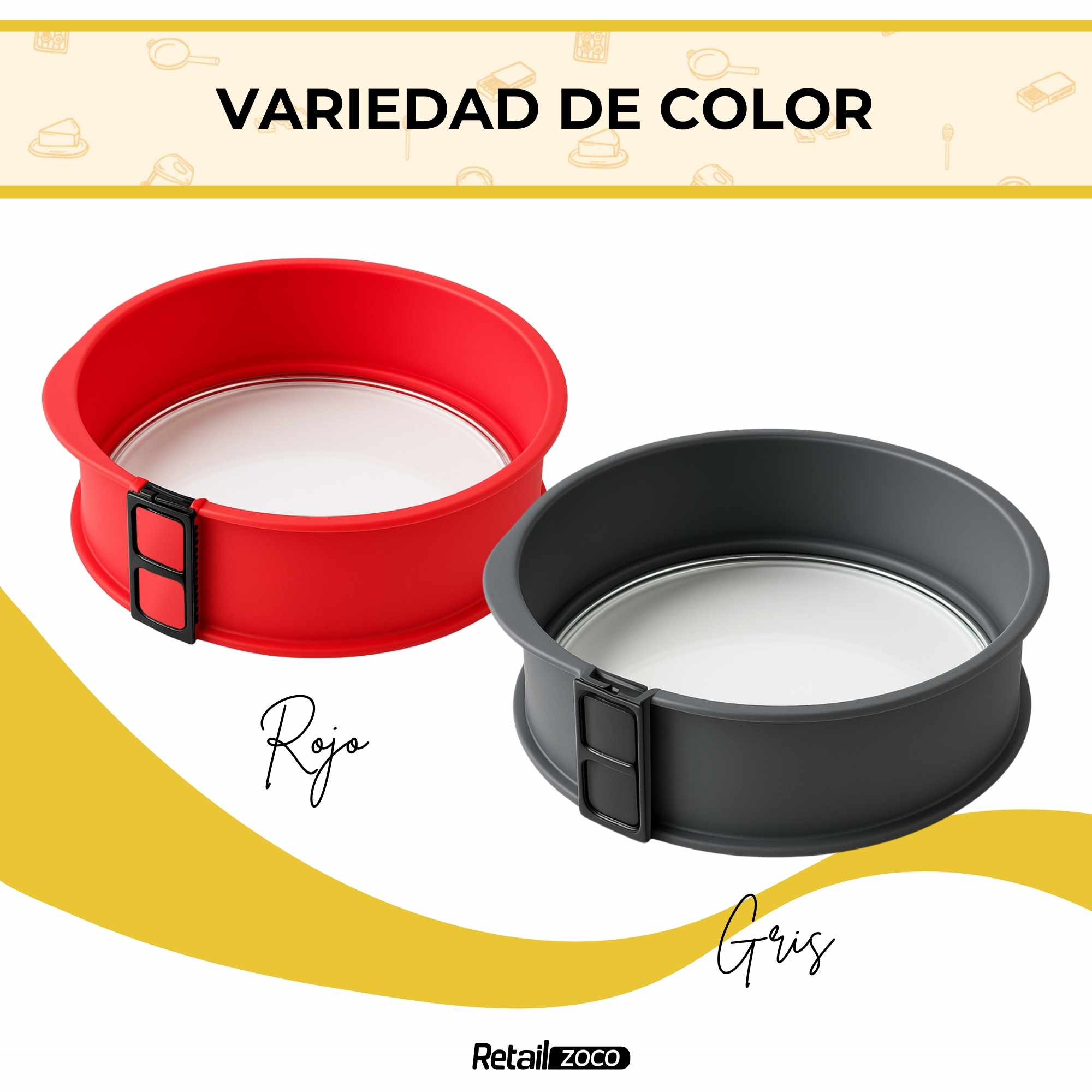 Molde Desmontable de Silicona para Bizcochos rojo 22 cm - imagen 6