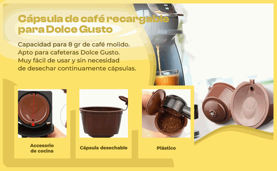 Banner - Capsula de café para cafetera reutilizable Compatible Dolce Gusto