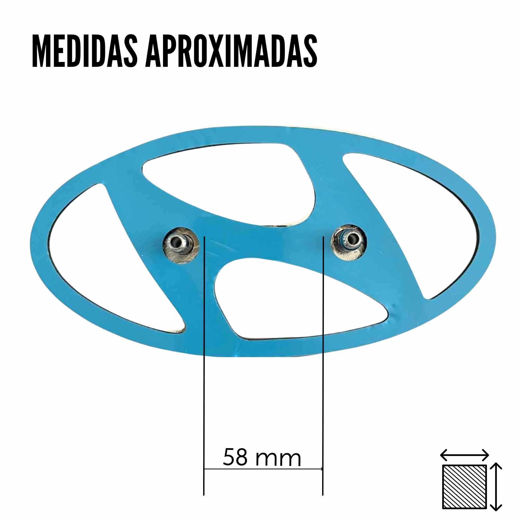 Emblema Adhesivo 2 Pin Maletero Compatible Con Hyundai 169 mm Negro Brillo - imagen 6