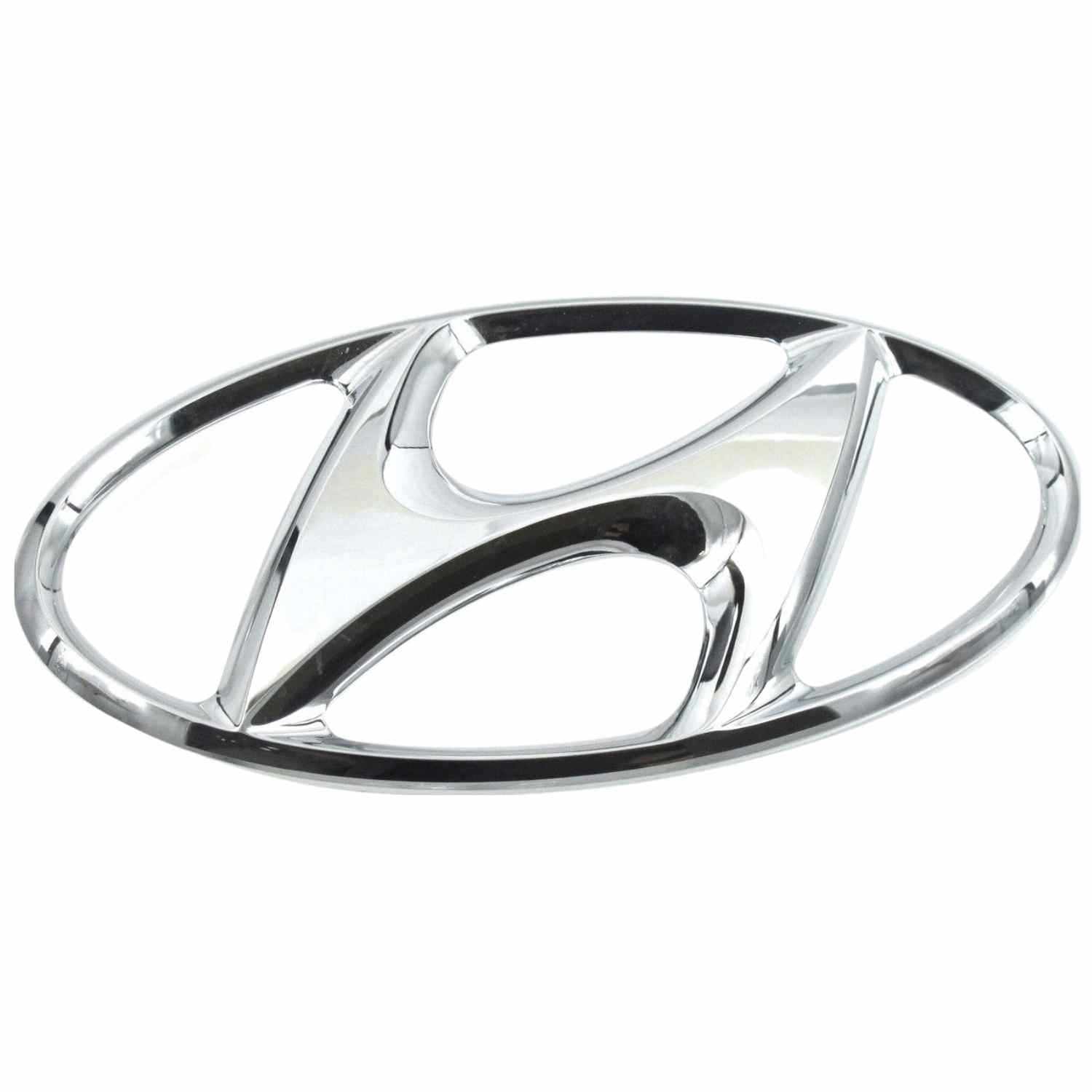 Emblema Adhesivo 2 Pin Maletero Compatible Con Hyundai 169 mm Plateado Brillo