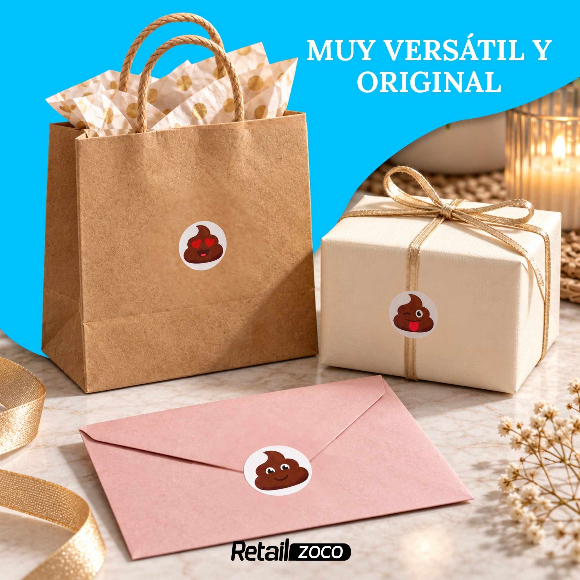 Rollo pegatinas de mierdas cacas 2.5 cm 500 unidades - imagen 6
