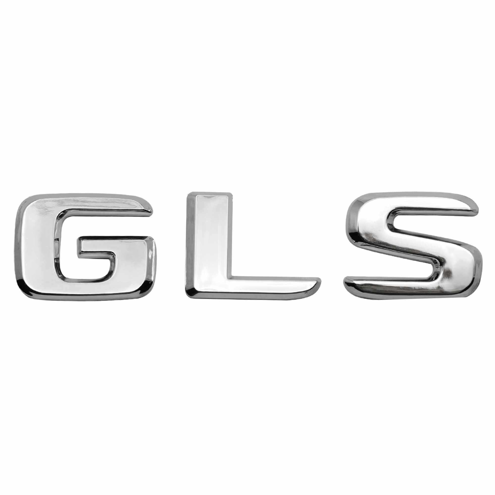 Emblema GLS adhesivo compatible con Mercedes Plateado Brillo
